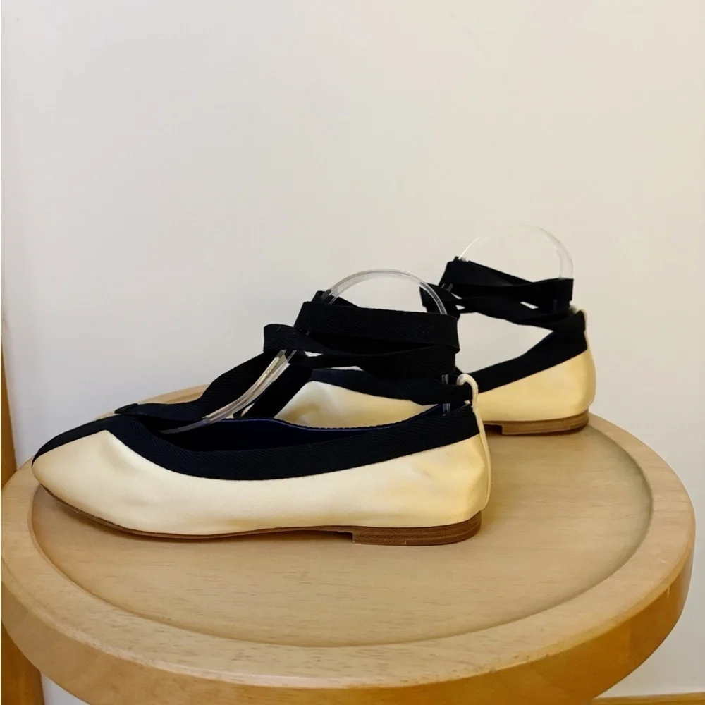 New TORY BURCH Herringbone Wrap Ballet Flats